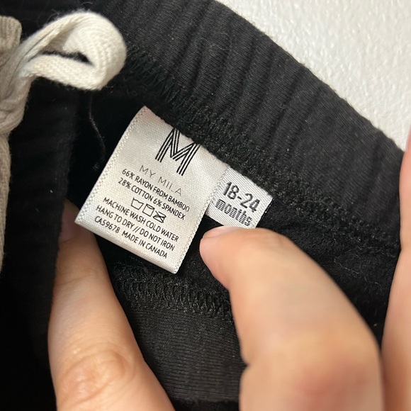 My Mila Black harem shorts with kangaroo pocket. Size 18-24m but fit generously - Picture 3 of 3